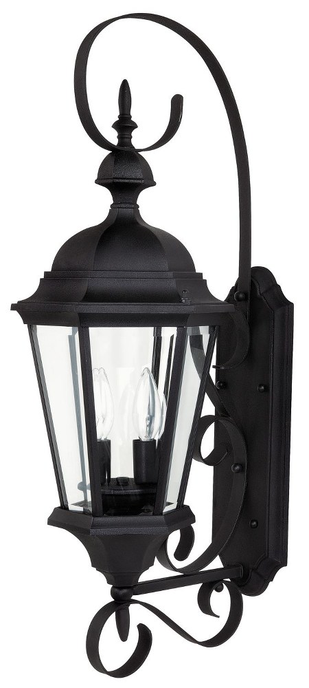 Capital Lighting-9722BK-Carriage House - 2 Light Outdoor Wall Mount - in Traditional style - 10 high by 27 wide Black  Old Bronze Finish with Clear Glass