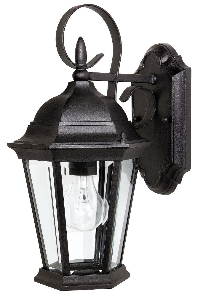 Capital Lighting-9726BK-Carriage House - 16 Inch 1 Light Outdoor Wall Mount - in Traditional style - 8 high by 16 wide   Black Finish with Clear Glass