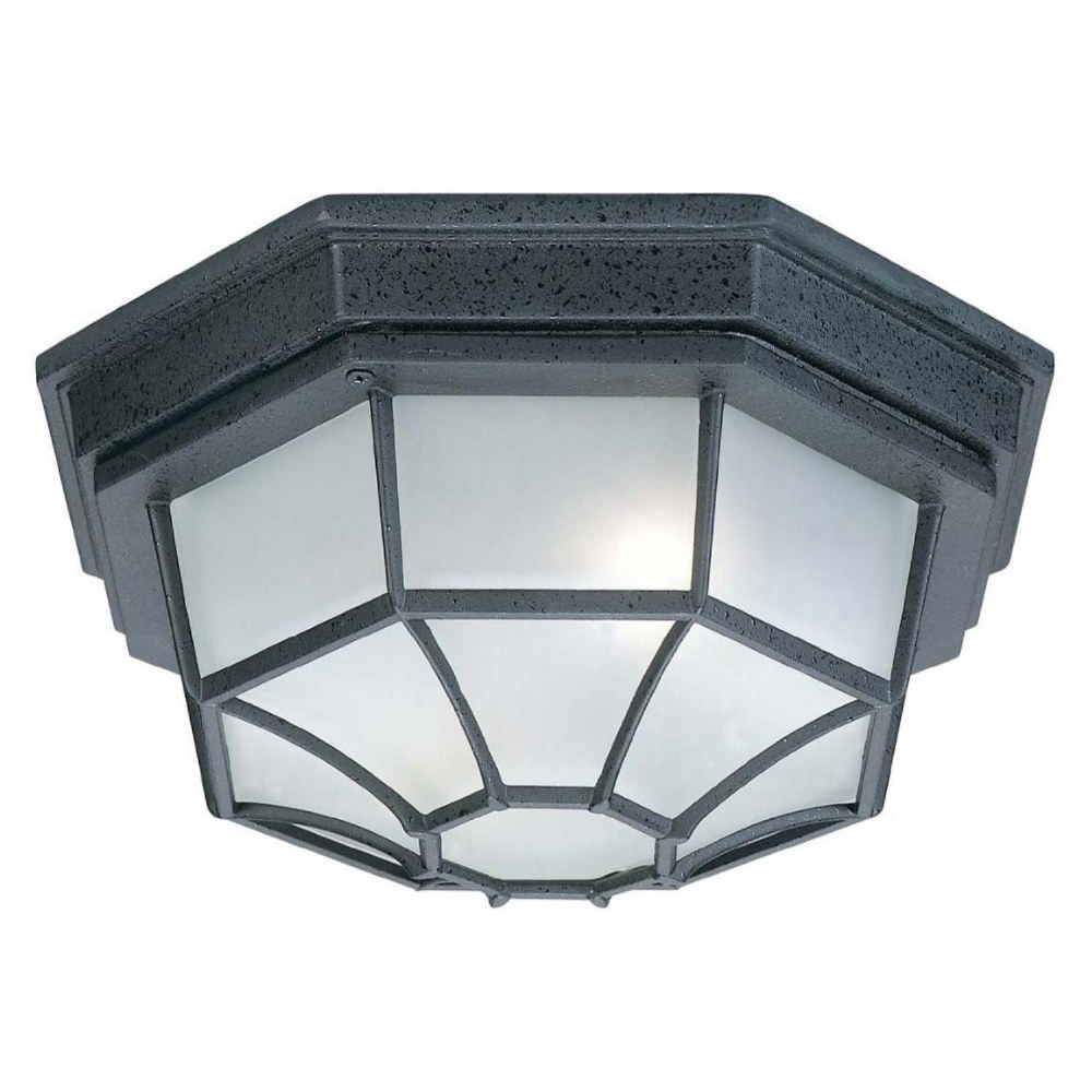 Capital Lighting-9800BK-11 Inch 2 Light Outdoor Flush Mount - in Urban/Industrial style - 11 high by 6 wide   Black Finish with Frosted Glass