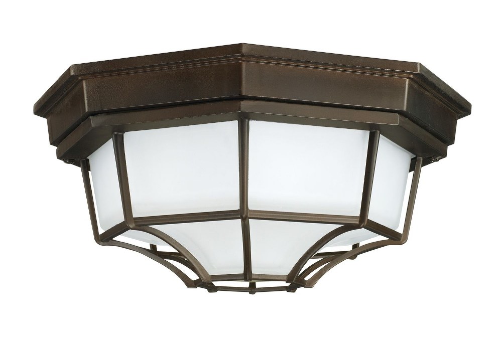 Capital Lighting-9800OB-11 Inch 2 Light Outdoor Flush Mount - in Urban/Industrial style - 11 high by 6 wide   Old Bronze Finish with Frosted Glass
