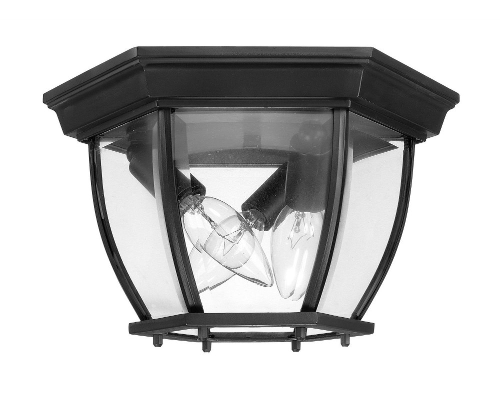 Capital Lighting-9802BK-11 Inch 3 Light Outdoor Flush Mount - in Urban/Industrial style - 11 high by 6.5 wide   Black Finish with Clear Glass
