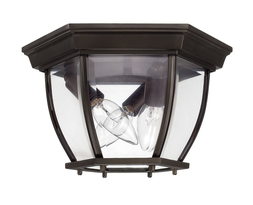 Capital Lighting-9802OB-11 Inch 3 Light Outdoor Flush Mount - in Urban/Industrial style - 11 high by 6.5 wide   Old Bronze Finish with Clear Glass