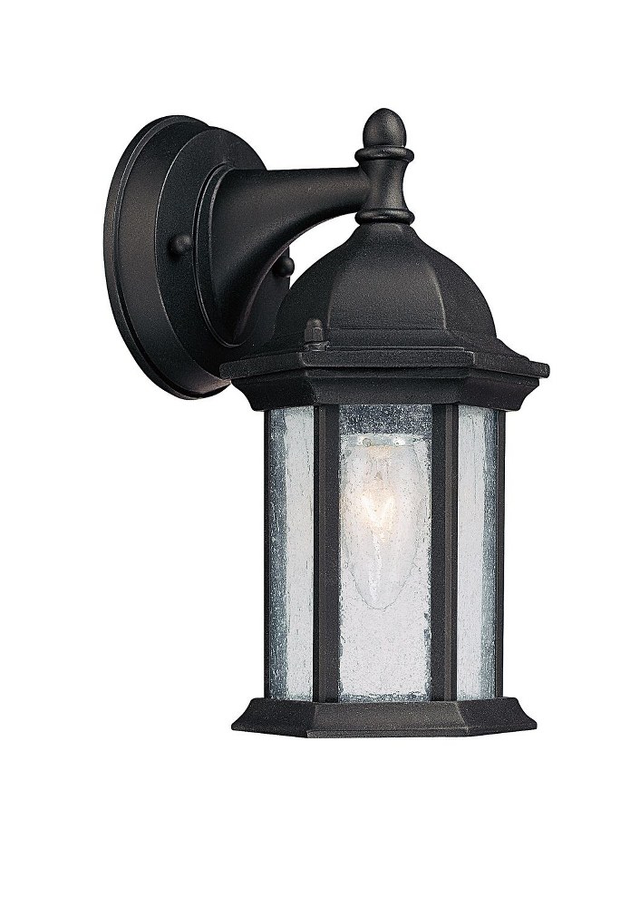 Capital Lighting-9831BK-Main Street - 9.75 Inch 1 Light Outdoor Wall Mount - in Transitional style - 5 high by 9.75 wide   Black Finish with Seeded Glass