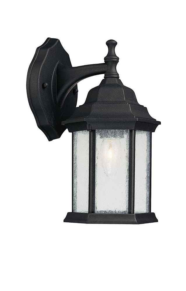 Capital Lighting-9832BK-Main Street - 12.5 Inch 1 Light Outdoor Wall Mount - in Transitional style - 7 high by 12.5 wide   Black Finish with Seeded Glass