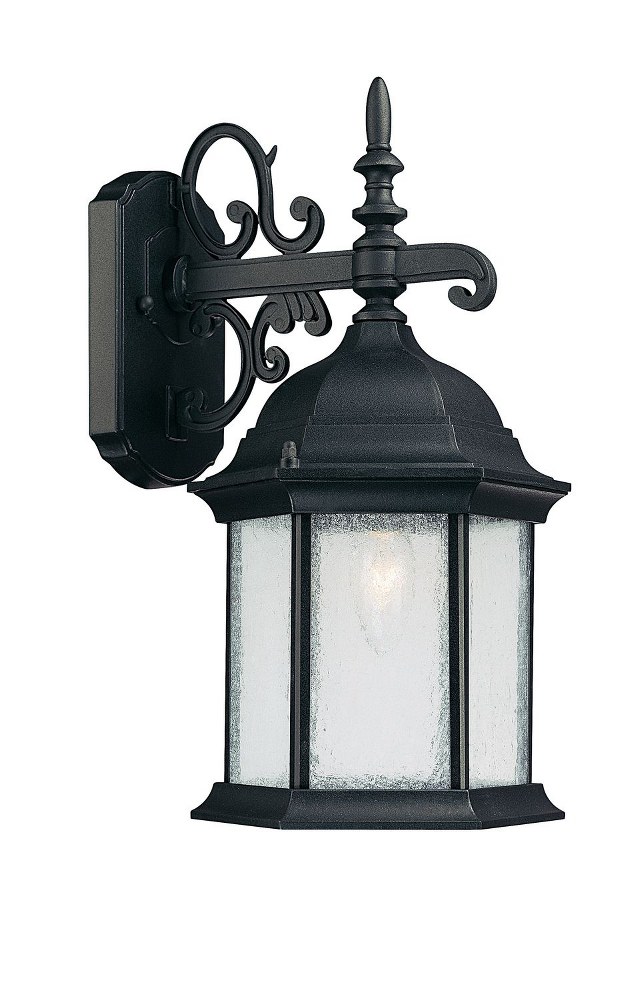 Capital Lighting-9833BK-Main Street - 16 Inch 1 Light Outdoor Wall Mount - in Traditional style - 8 high by 16 wide Black  Old Bronze Finish with Antique Glass