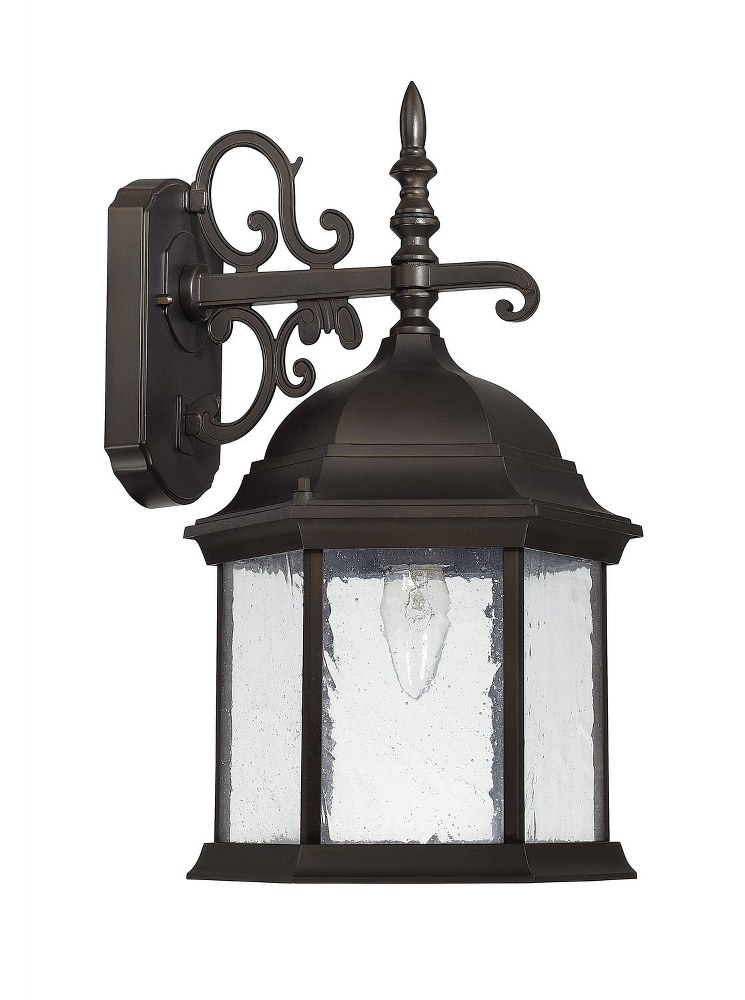 Capital Lighting-9833OB-Main Street - 16 Inch 1 Light Outdoor Wall Mount - in Traditional style - 8 high by 16 wide   Old Bronze Finish with Antique Glass