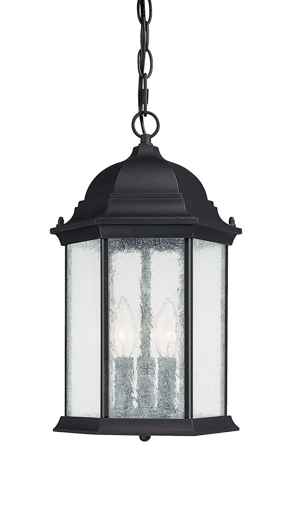 Capital Lighting-9836BK-Main Street - 3 Light Outdoor Hanging Lantern - in Transitional style - 10 high by 15 wide   Black Finish with Seeded Glass