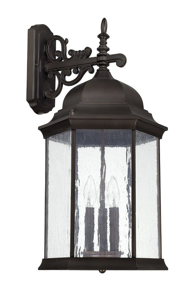Capital Lighting-9838OB-Main Street - 25.5 Inch 3 Light Outdoor Wall Mount - in Traditional style - 12 high by 25.5 wide   Old Bronze Finish with Antique Glass