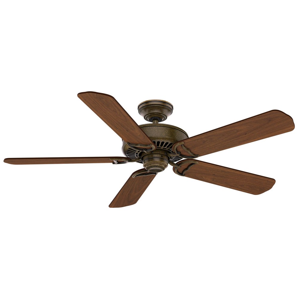 Casablanca Fans-55070-Panama - 5 Blade 54 Inch Ceiling Fan with Wall Control in Rustic Farmhouse Style and includes 5 Motor Speed settings   Aged Bronze Finish with Walnut/Burnt Walnut Blade finish