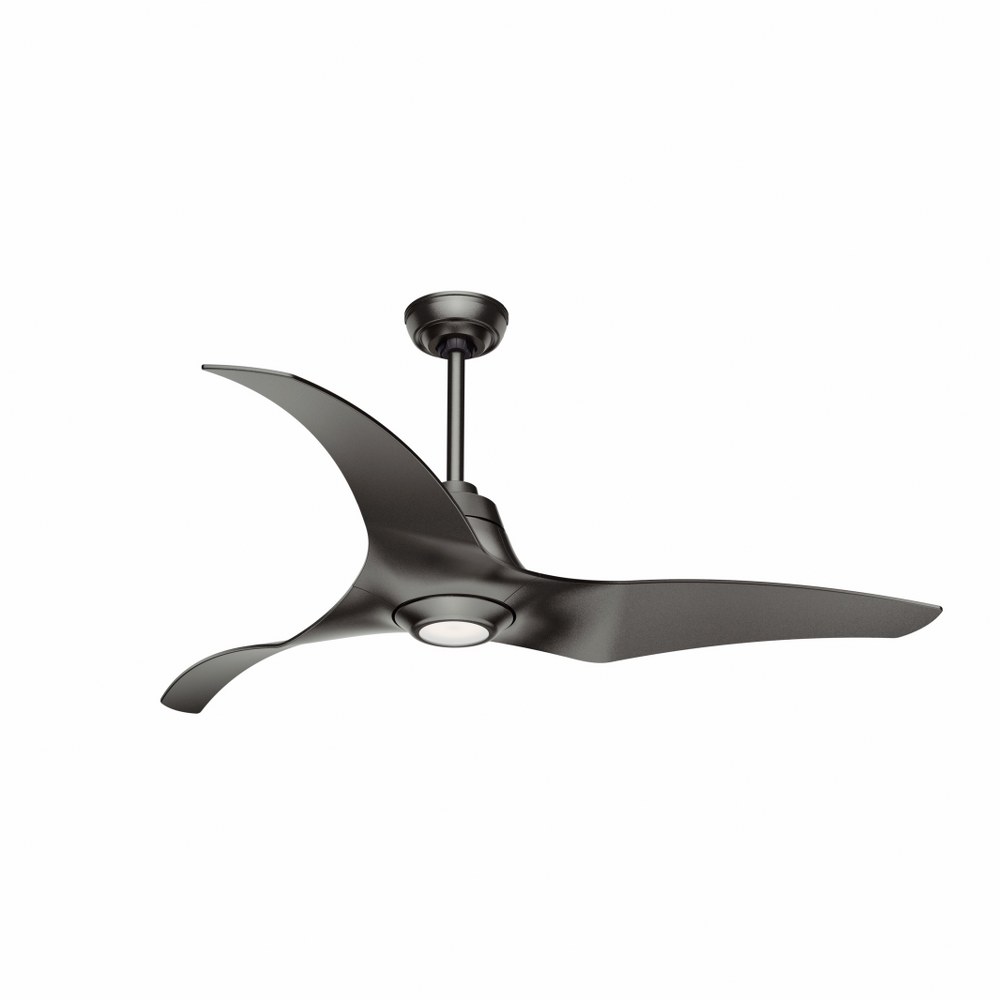 Casablanca Fans-59144-Stingray - 3 Blade 60 Inch Ceiling Fan with Integrated Control System in Modern Style and includes 3 Motor Speed settings Granite Granite Granite Finish with Granite Blade Finish with Cased White Glass