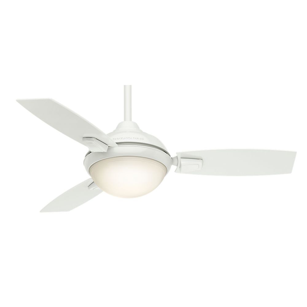 Casablanca Fans-59153-Verse - 3 Blade 44 Inch Ceiling Fan with Handheld Control in Modern Style and includes 3 Motor Speed settings Fresh White Fresh White Satin Nickel Finish with Platinum/Black Mahogany Blade Finish with Clear/White Cased Glass