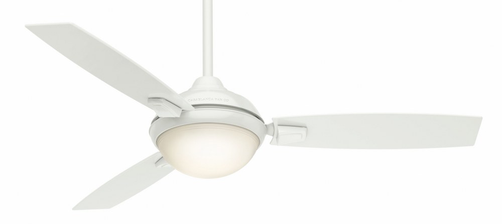 Casablanca Fans-59158-Verse - 3 Blade 54 Inch Ceiling Fan with Handheld Control in Modern Style and includes 3 Motor Speed settings Fresh White Fresh White Satin Nickel Finish with Platinum/Black Mahogany Blade Finish with Clear/White Cased Glass