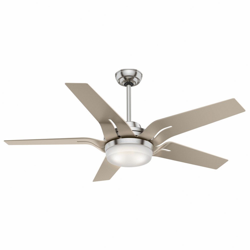 Casablanca Fans-59197-Correne - 5 Blade 56 Inch Ceiling Fan with Handheld Control in Modern Casual Style and includes 5 Motor Speed settings   Brushed Nickel Finish with Champagne Blade Finish with Ca