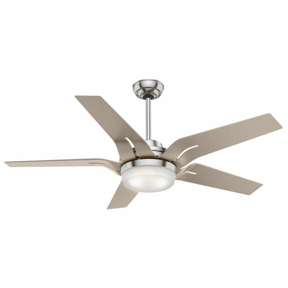 Casablanca Fans-59197-Correne - 5 Blade 56 Inch Ceiling Fan with Handheld Control in Modern Casual Style and includes 5 Motor Speed settings Brushed Nickel Champagne Brushed Nickel Finish with Coffee 