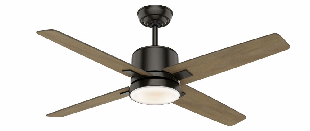 Casablanca Fans-59341-Axial - 4 Blade 52 Inch Ceiling Fan with Wall Control in Rustic Modern Style and includes 4 Motor Speed settings   Noble Bronze Finish with River Timber Blade Finish with Cased W