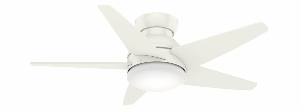 Casablanca Fans-59350-Isotope - 5 Blade 44 Inch Ceiling Fan with Wall Control in Modern Nautical Style and includes 5 Motor Speed settings Fresh White Fresh White Brushed Cocoa Finish with Espresso Bl