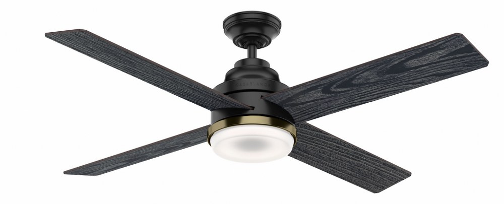 Casablanca Fans-59414-Daphne - 4 Blade 9 Inch Ceiling Fan with Wall Control in Modern Style and includes 4 Motor Speed settings Matte Black Sea Salt Black/Eastern Walnut Fresh White