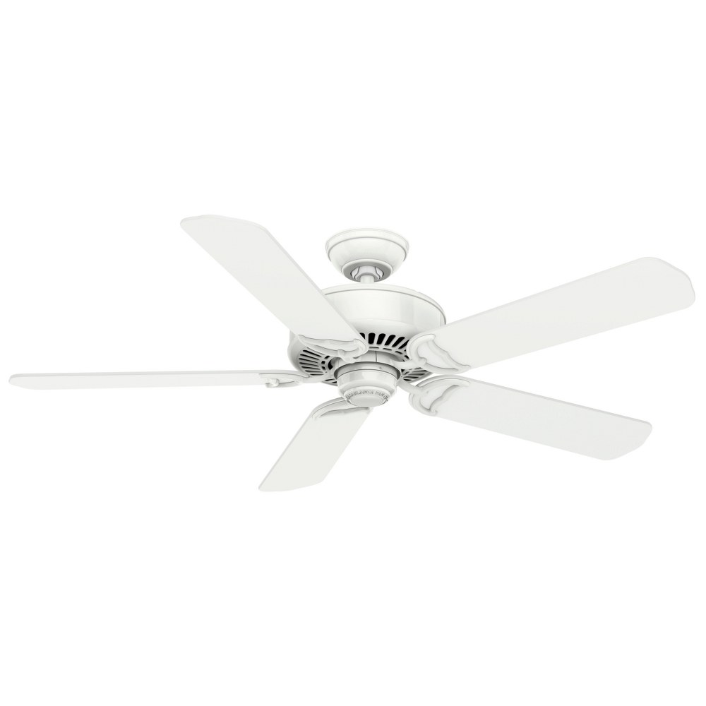 Casablanca Fans-59510-Panama DC - 5 Blade 54 Inch Ceiling Fan with Handheld Control in Rustic Industrial Style and includes 5 Motor Speed settings   Snow White Finish with Matte Snow White Blade Finis