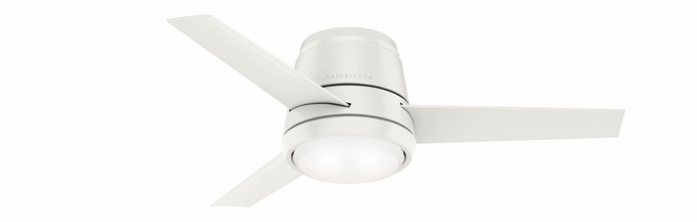 Casablanca Fans-59568-Commodus - 44 Inch 3 Blade Ceiling Fan with Light Kit and Wall Control   Fresh White Finish with Fresh White Blade Finish with Painted Cased White Glass