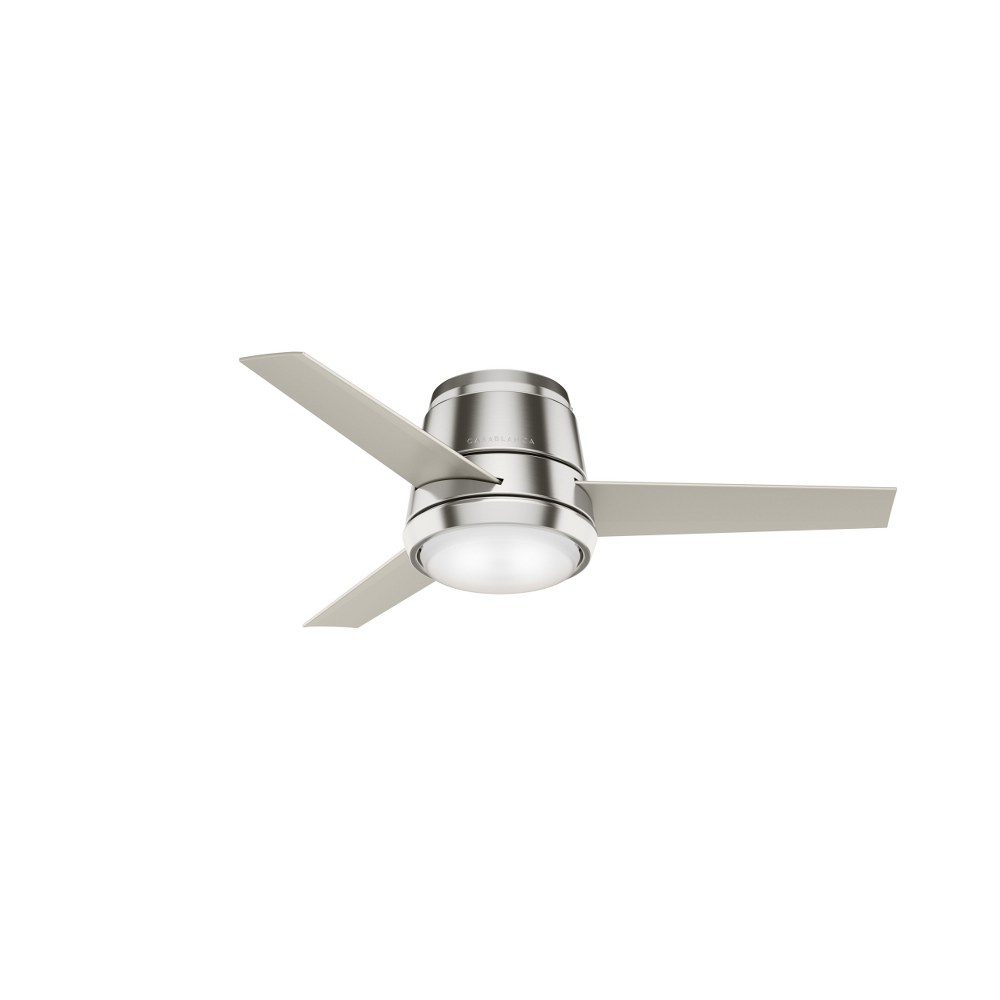 Casablanca Fans-59570-Commodus - 44 Inch 3 Blade Ceiling Fan with Light Kit and Wall Control Brushed Nickel Matte Nickel Fresh White Finish with Fresh White Blade Finish with Painted Cased White Glass
