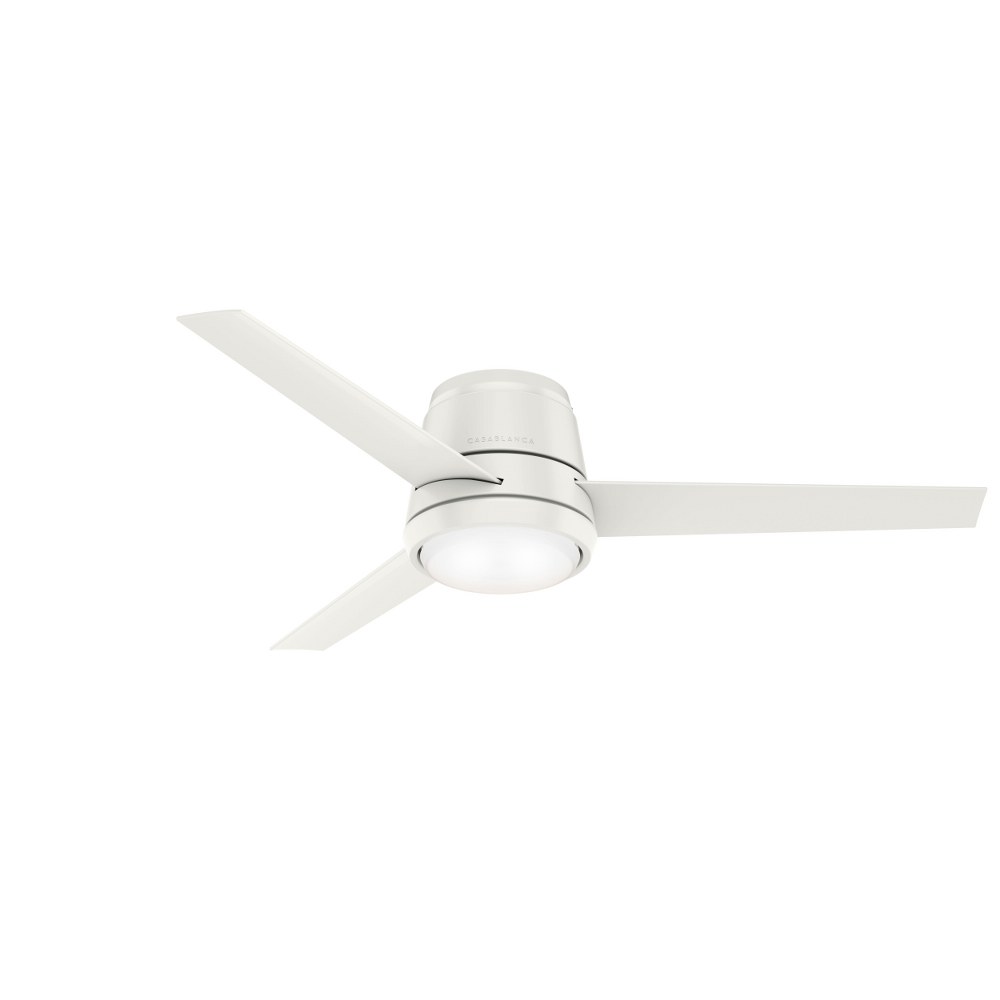 Casablanca Fans-59571-Commodus - 54 Inch 3 Blade Ceiling Fan with Light Kit and Wall Control   Fresh White Finish with Fresh White Blade Finish with Painted Cased White Glass