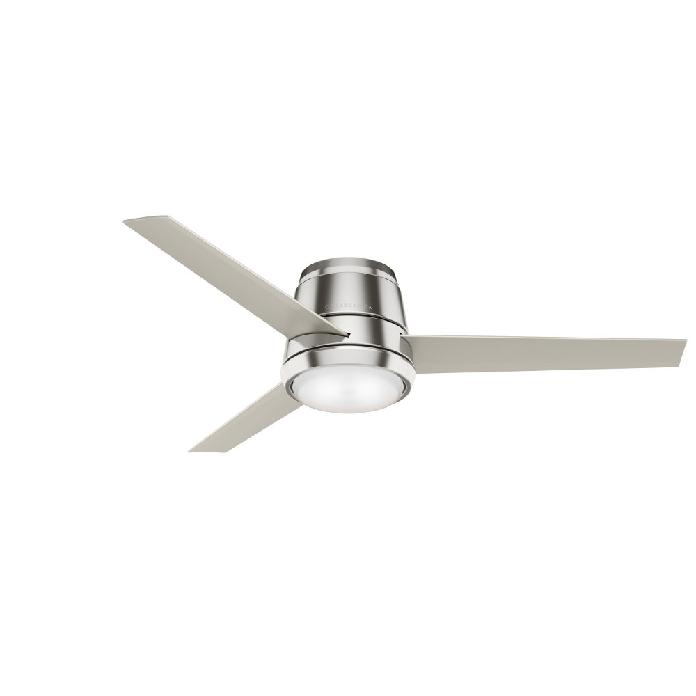 Casablanca Fans-59573-Commodus - 54 Inch 3 Blade Ceiling Fan with Light Kit and Wall Control Brushed Nickel Matte Nickel Fresh White Finish with Fresh White Blade Finish with Painted Cased White Glass
