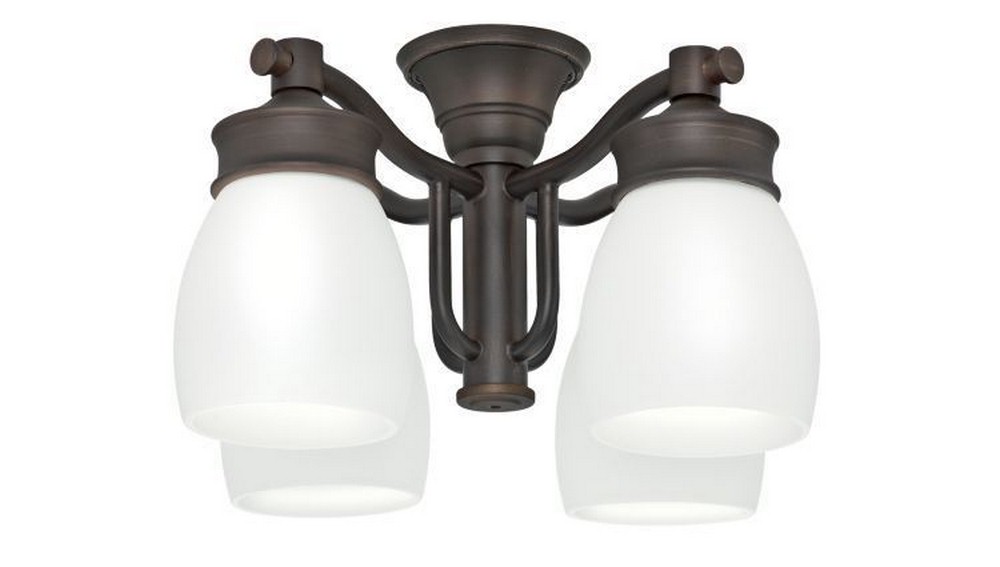 Casablanca Fans-99090-Accessory - Four Light Outdoor Fixture   Brushed Cocoa Finish with Cased White Glass