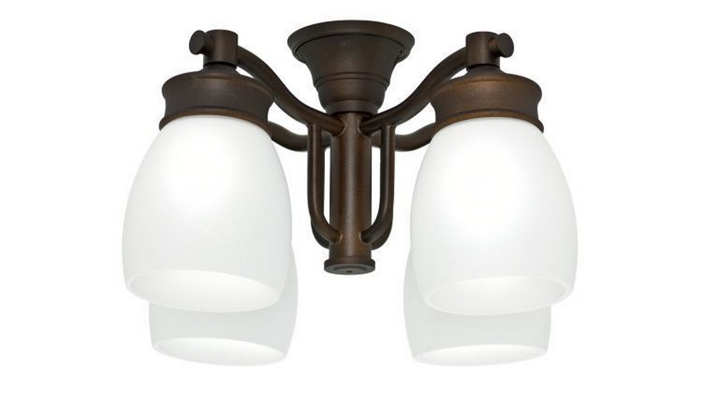 Casablanca Fans-99091-Accessory - Four Light Outdoor Fixture   Maiden Bronze Finish with Cased White Glass