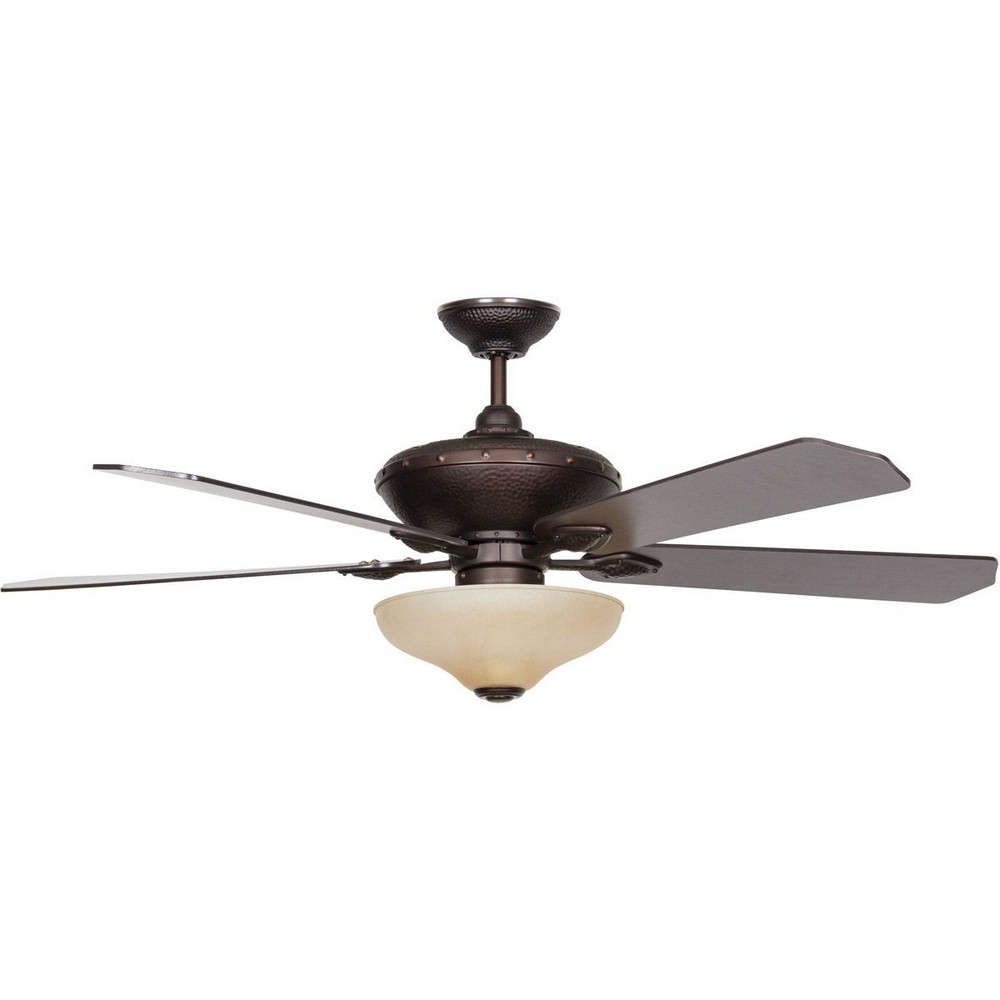 Concord Fans-52BKL5EORB-Brinkley - 52 Inch Ceiling Fan with Light Kit   Oil Rubbed Bronze Finish with Oil Rubbed Bronze Blade Finish with Antique Amber Scavo Glass
