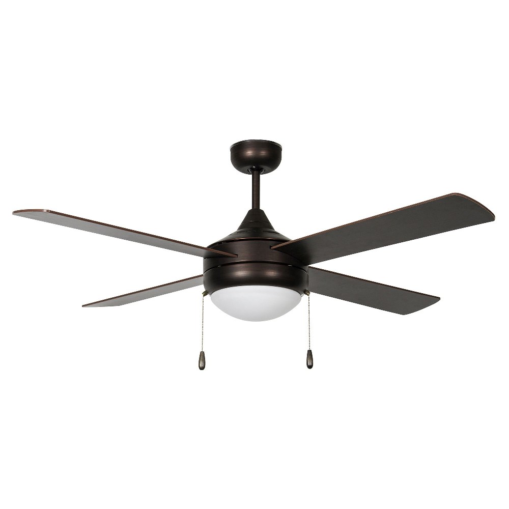 Concord Fans-52CNT4ORB-ES-LED-Centurion - 52 Inch 4 Blade Ceiling Fan with Light Kit   Oil Rubbed Bronze Finish with Oil Rubbed Bronze Blade Finish with Frosted Opal Glass