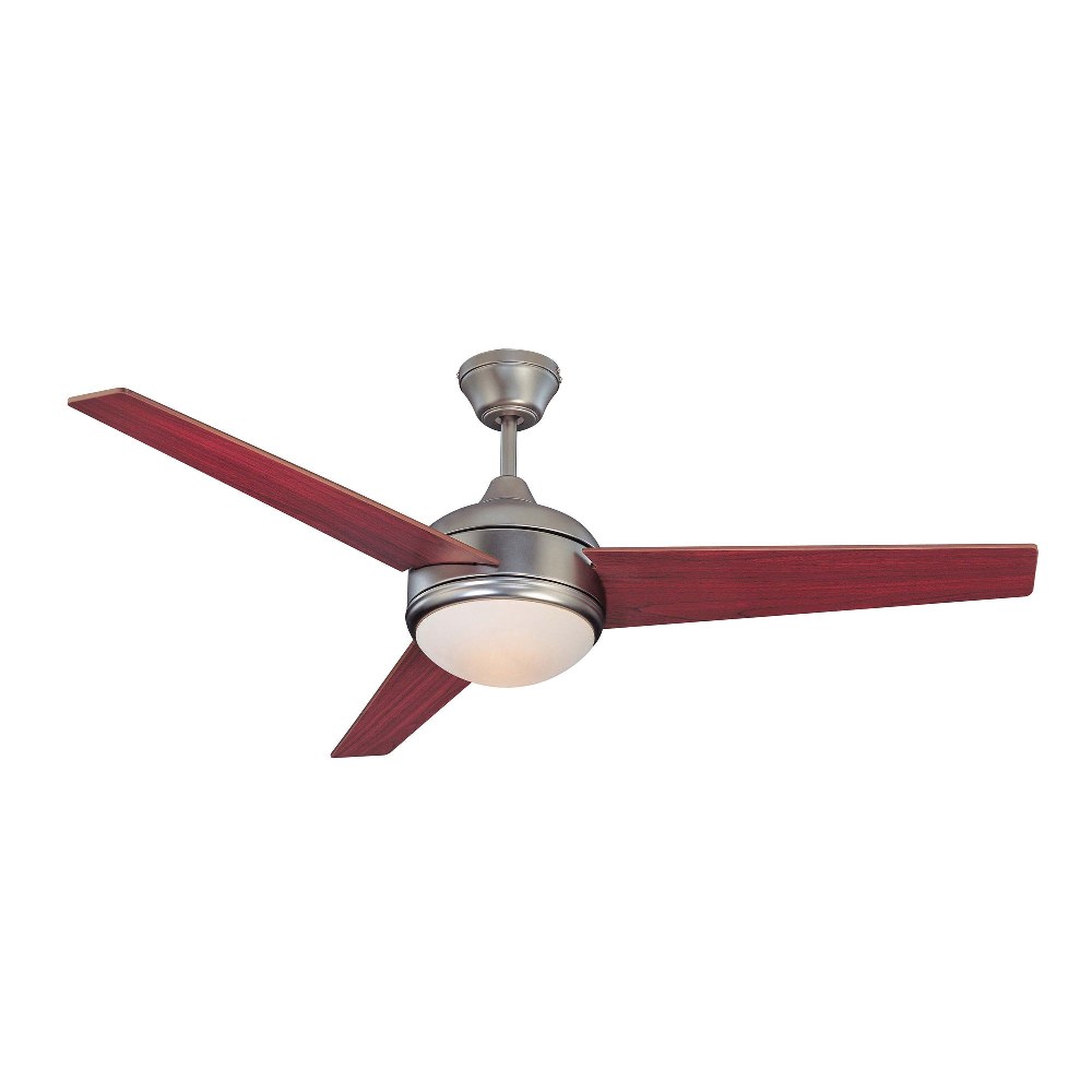 Concord Fans-52SKY3SN-LED-90CRI-Skylark - 52 Inch 3 Blade Ceiling Fan with Light Kit   Satin Nickel Finish with Chrome Blade Finish with Frosted Opal Glass