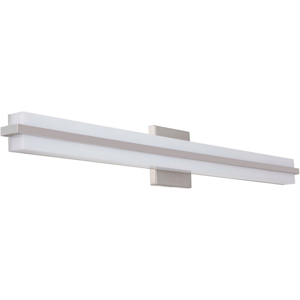 Craftmade Lighting-11135BNK-LED-Seger 1 Light Modern/Modern & Contemporary Bath Vanity Approved for Damp Locations - 35.4 inches wide by 4.7 inches high   Brushed Polished Nickel Finish with White Opa