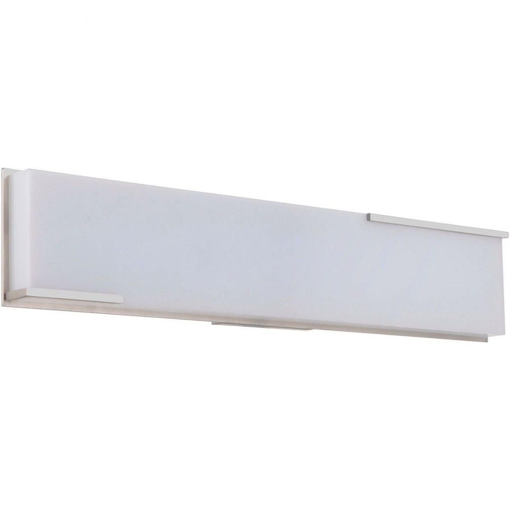 Craftmade Lighting-11324BNK-LED-Vibe 1 Light Modern/Modern & Contemporary Bath Vanity Approved for Damp Locations - 23.6 inches wide by 4.7 inches high   Brushed Polished Nickel Finish with White Opal