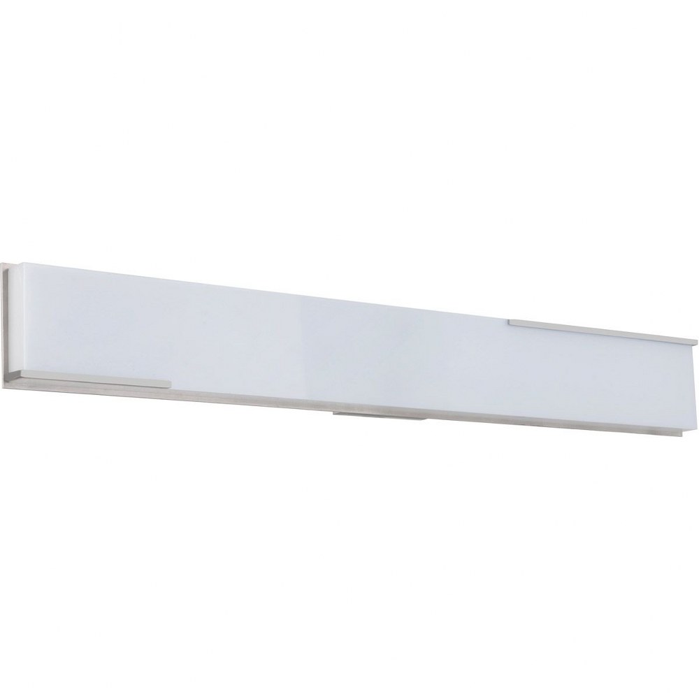 Craftmade Lighting-11335BNK-LED-Vibe 1 Light Modern/Modern & Contemporary Bath Vanity Approved for Damp Locations - 35.4 inches wide by 4.7 inches high Brushed Polished Nickel Finish with White Opal Glass