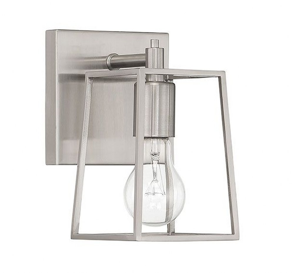 Craftmade Lighting-12105BNK1-Dunn - 1 Light Wall Sconce In Transitional Style-7.88 Inches Tall and 5.13 Inche Wide Brushed Polished Nickel Brushed Polished Nickel Finish