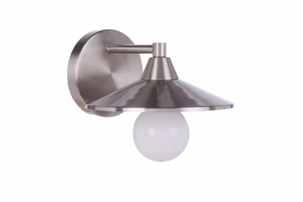 Craftmade Lighting-12508BNK1-Isaac - 1 Light Wall Sconce In Transitional Style-5.12 Inches Tall and 8 Inche Wide Brushed Polished Nickel Brushed Polished Nickel Finish