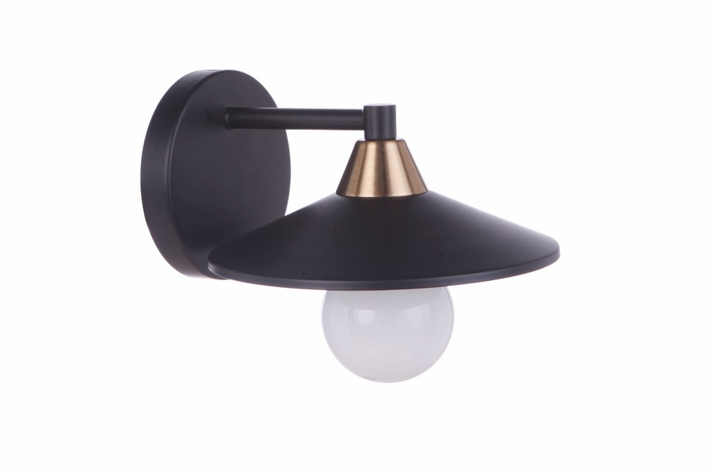 Craftmade Lighting-12508FBSB1-Isaac - 1 Light Wall Sconce In Transitional Style-5.12 Inches Tall and 8 Inche Wide Flat Black/Satin Brass Brushed Polished Nickel Finish