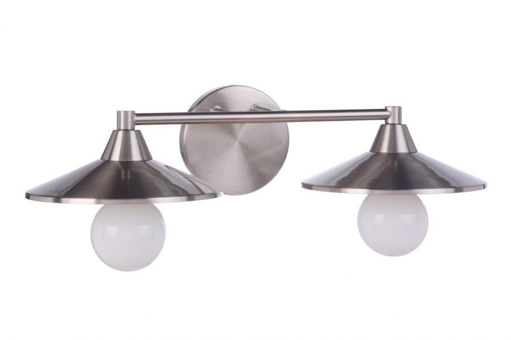 Craftmade Lighting-12519BNK2-Isaac - 2 Light Bath Vanity In Transitional Style-5.13 Inches Tall and 19.25 Inche Wide Brushed Polished Nickel Brushed Polished Nickel Finish