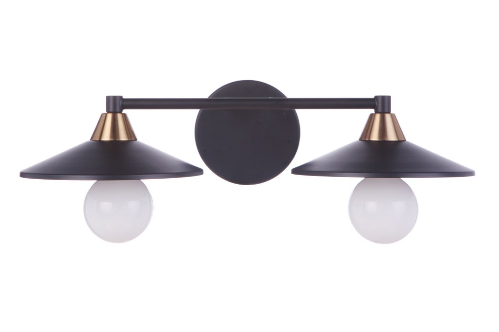 Craftmade Lighting-12519FBSB2-Isaac - 2 Light Bath Vanity In Transitional Style-5.13 Inches Tall and 19.25 Inche Wide Flat Black/Satin Brass Brushed Polished Nickel Finish