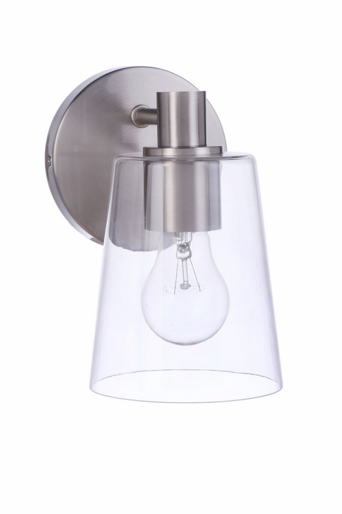 Craftmade Lighting-12605BNK1-Emilio - 1 Light Wall Sconce In Transitional Style-8 Inches Tall and 5 Inche Wide Brushed Polished Nickel Brushed Polished Nickel Finish with Clear Glass