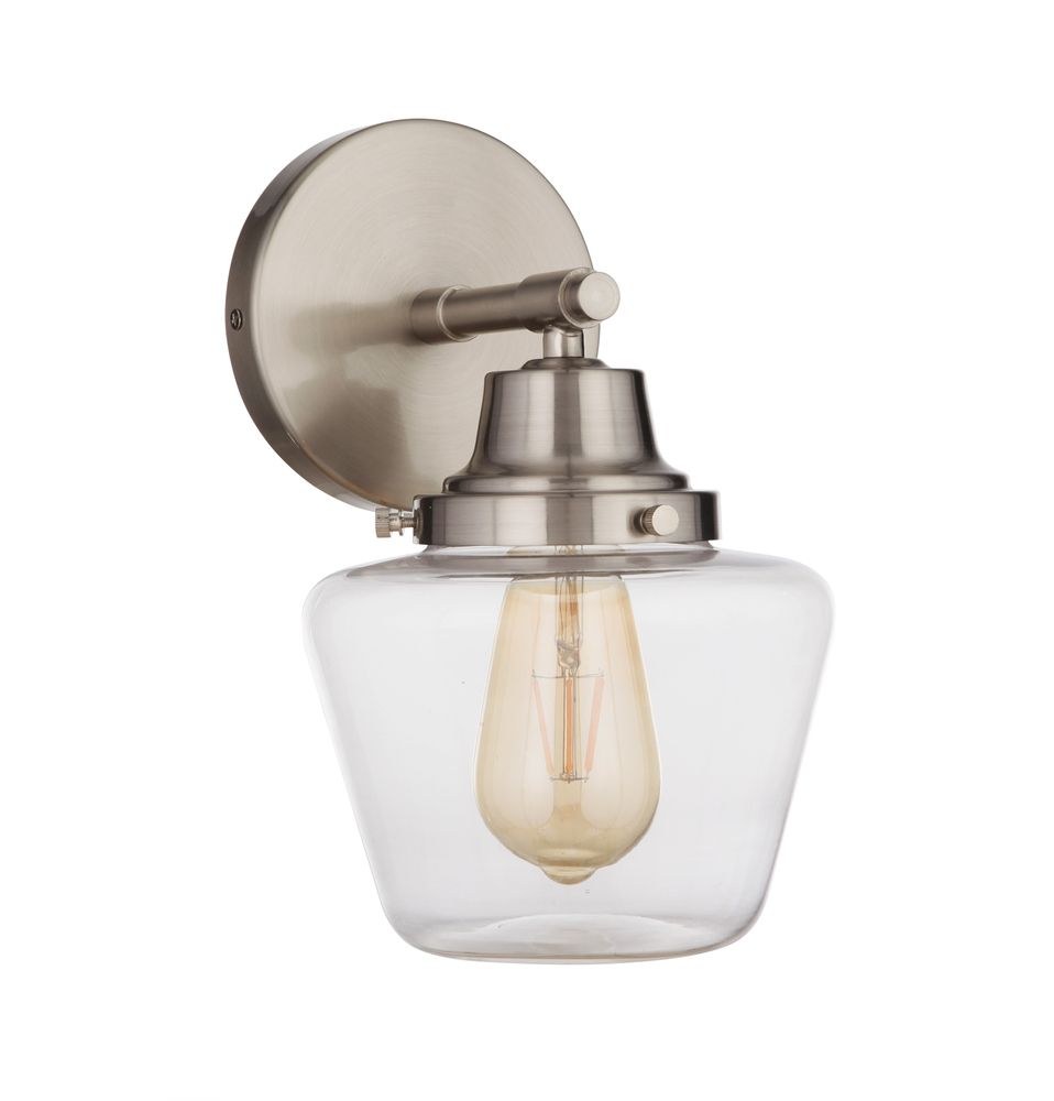 Craftmade Lighting-19507BNK1-Essex - One Light Wall Sconce in Transitional Style - 7 inches wide by 12.13 inches high Brushed Polished Nickel  Satin Brass Finish