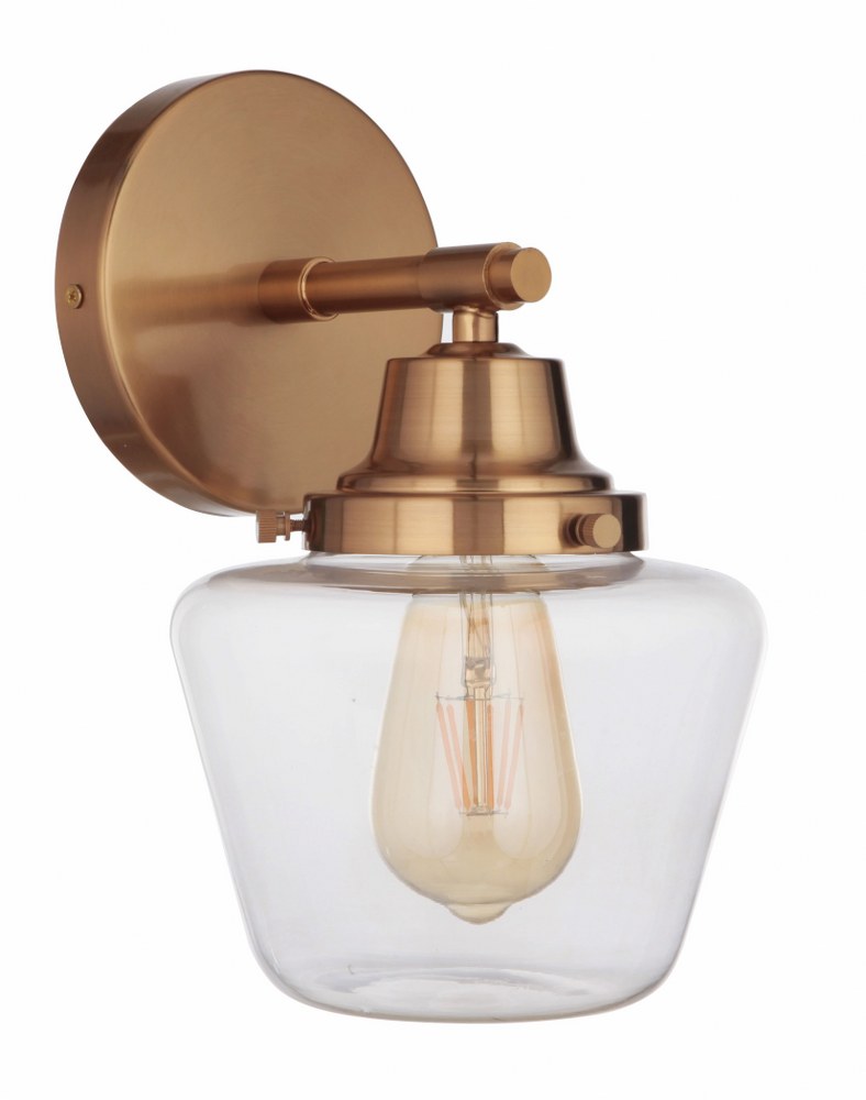 Craftmade Lighting-19507SB1-Essex - One Light Wall Sconce in Transitional Style - 7 inches wide by 12.13 inches high Satin Brass  Satin Brass Finish