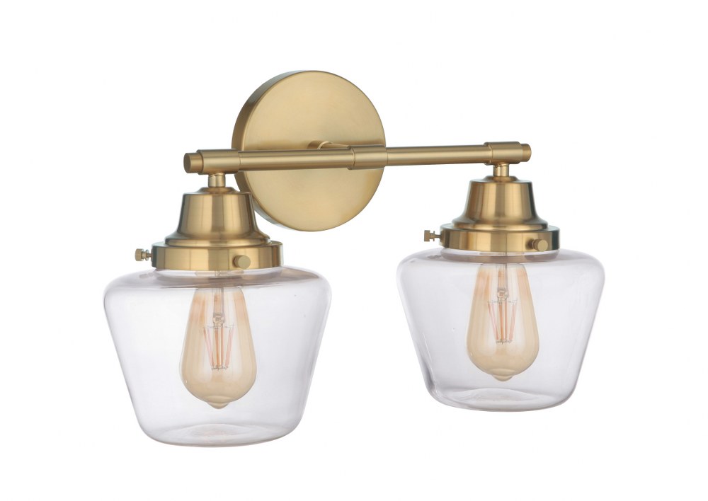 Craftmade Lighting-19518SB2-Essex 2 Light Transitional/Modern & Contemporary Bath Vanity in Transitional Style - 17.5 inches wide by 12.13 inches high Satin Brass  Satin Brass Finish