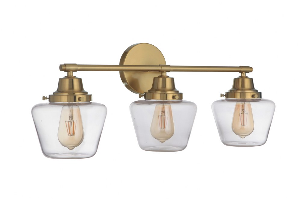 Craftmade Lighting-19528SB3-Essex 3 Light Transitional/Modern & Contemporary Bath Vanity in Transitional Style - 27.75 inches wide by 12.13 inches high Satin Brass  Satin Brass Finish