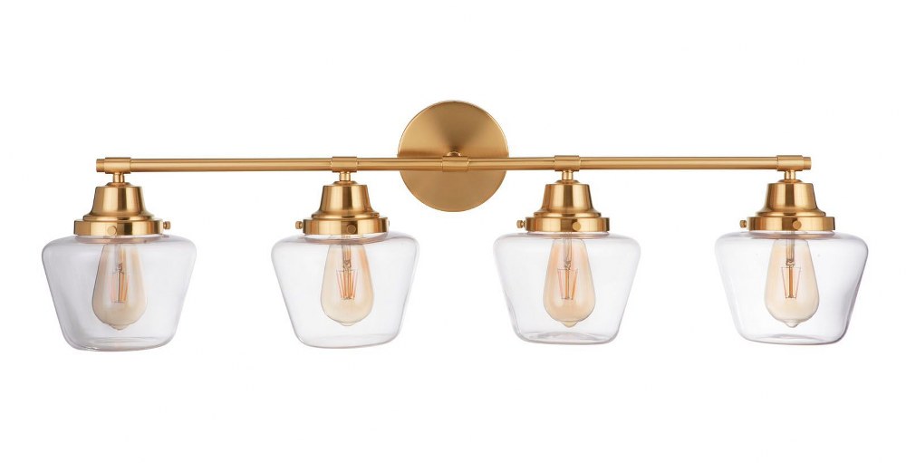 Craftmade Lighting-19538SB4-Essex 4 Light Transitional/Modern & Contemporary Bath Vanity in Transitional Style - 38 inches wide by 12.13 inches high Satin Brass  Satin Brass Finish