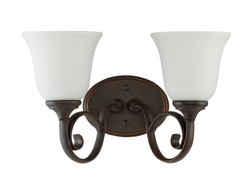 Craftmade Lighting-24202-MB-WG-Barrett Place 2 Light Bath Vanity - 15 inches wide by 9.5 inches high   Mocha Bronze Finish with White Frosted Glass