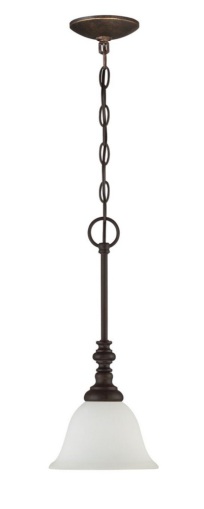 Craftmade Lighting-24221-MB-WG-Barrett Place - One Light Mini Pendant - 7.5 inches wide by 17 inches high   Mocha Bronze Finish with White Frosted Glass