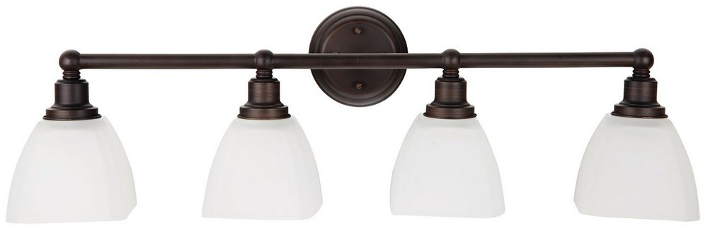 Craftmade Lighting-26604-BZ-WG-Bradley 4 Light Bath Vanity - 32.63 inches wide by 9.75 inches high   Bronze Finish with White Frosted Glass