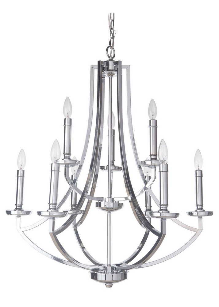 Craftmade Lighting-40029-CH-Hayden - Nine Light 2-Tier Chandelier - 28.37 inches wide by 33.25 inches high   Hayden - Nine Light 2-Tier Chandelier - 28.37 inches wide by 33.25 inches high