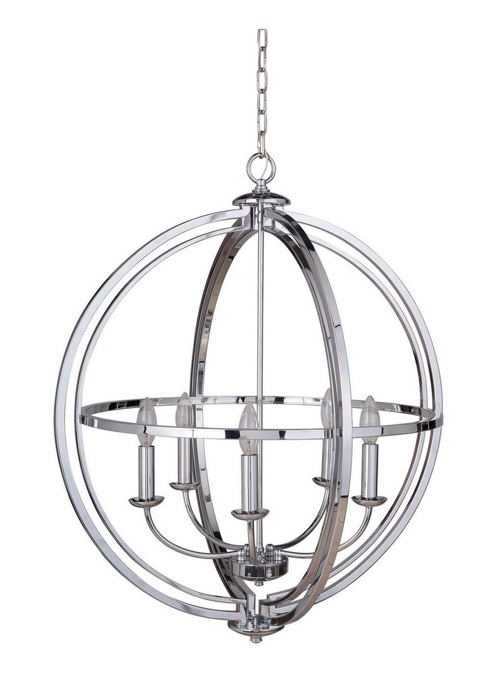 Craftmade Lighting-40135-CH-Berkeley - Five Light Foyer - 25.5 inches wide by 30.13 inches high Chrome  Espresso Finish